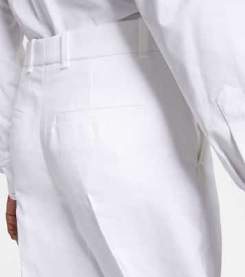 Pantalon ample à taille haute en lin et coton | Chloé