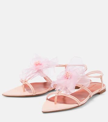Appliqué leather thong sandals | Nensi Dojaka