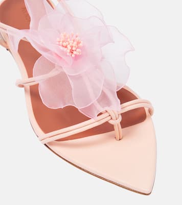 Appliqué leather thong sandals | Nensi Dojaka