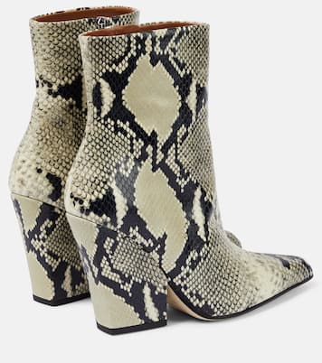 Jane snake-print leather ankle boots | Paris Texas