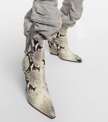 Jane snake-print leather ankle boots | Paris Texas