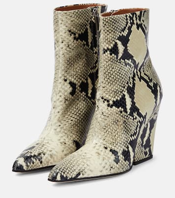 Jane snake-print leather ankle boots | Paris Texas
