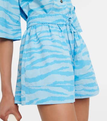 Shorts in cotone con stampa zebrata | Ganni
