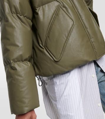 Oversize-Daunenjacke aus Lederimitat | MM6 Maison Margiela