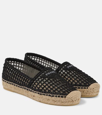 Espadrilles en crochet à logo | Prada