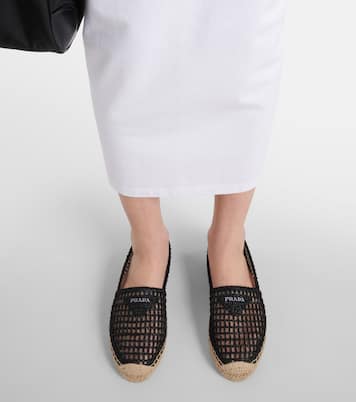 Espadrilles en crochet à logo | Prada