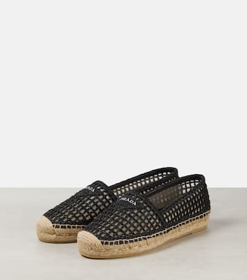 Espadrilles en crochet à logo | Prada