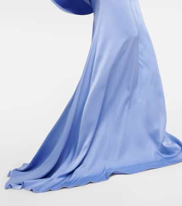 Caped crêpe satin gown | Alex Perry