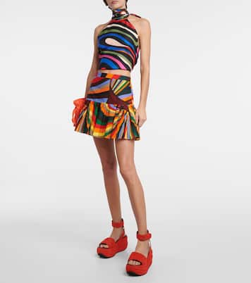 Minifalda Iride de algodón plisada  | Pucci