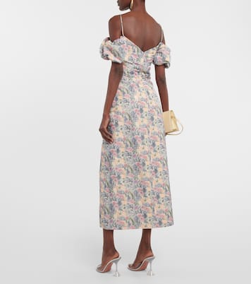 Vestido midi sin tirantes fruncido | Markarian