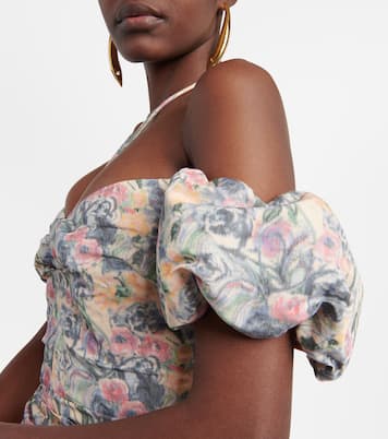 Vestido midi sin tirantes fruncido | Markarian