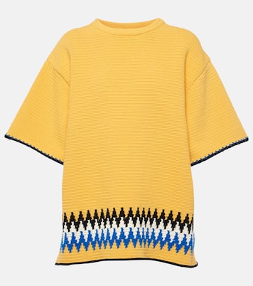 Jacquard-trimmed cotton jersey T-shirt | Jil Sander