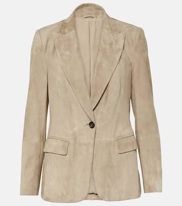 Blazer in suede | Brunello Cucinelli