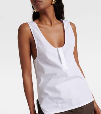 Tank top in popeline di cotone | Saint Laurent
