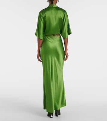 Blouse raccourcie en satin de soie | The Sei