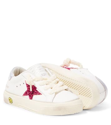 Baskets May en cuir à paillettes | Golden Goose Kids