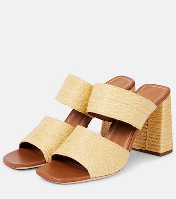 Mules Skylar in rafia e pelle | Staud