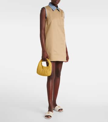Mules en cuir matelassé à logo | Miu Miu