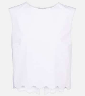 Top cropped in popeline di cotone | Patou