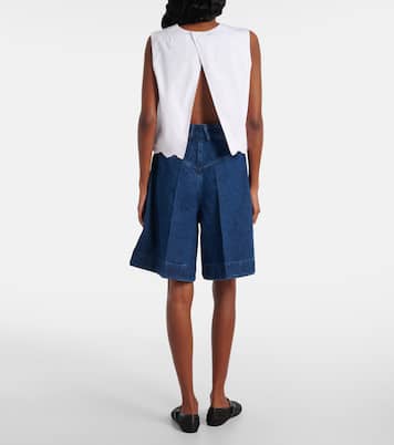 Top cropped in popeline di cotone | Patou