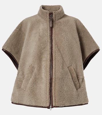 Monili leather-trimmed shearling jacket | Brunello Cucinelli