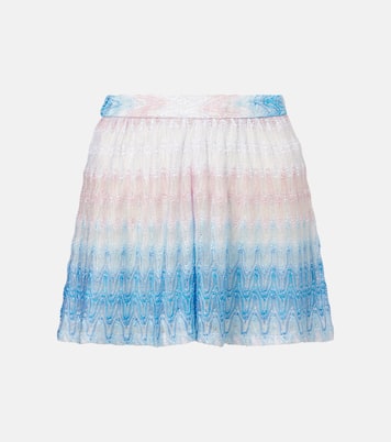 Jupe-short perforée à taille haute en lamé | Missoni