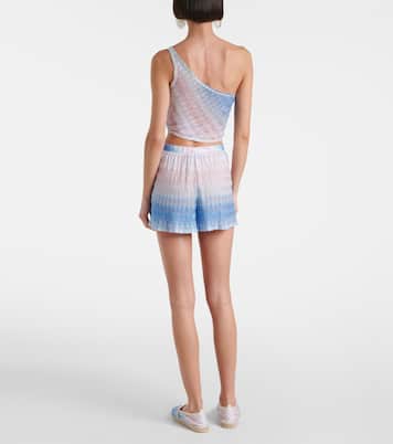 Jupe-short perforée à taille haute en lamé | Missoni