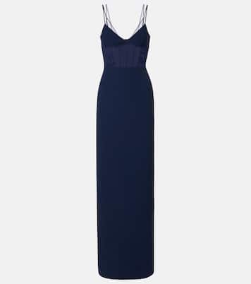Tulle-trimmed bustier dress | David Koma