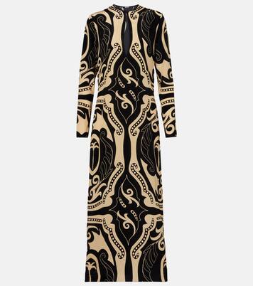 Vestido largo de seda estampado | Johanna Ortiz