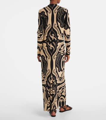 Vestido largo de seda estampado | Johanna Ortiz
