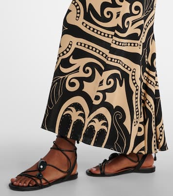 Vestido largo de seda estampado | Johanna Ortiz