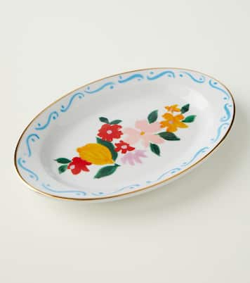 Set of 2 floral porcelain trays | Bitossi