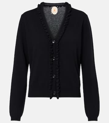 Ruffled wool and cashmere cardigan | Jardin des Orangers