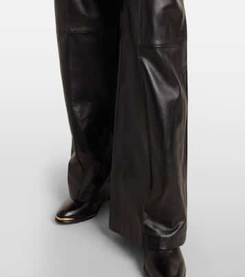 Pantalon ample Ciara à taille haute en cuir | Isabel Marant