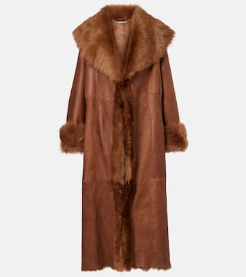 Marlene shearling-lined suede coat | Nour Hammour