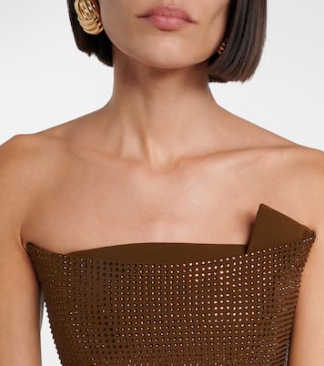 Vestido de fiesta sin tirantes adornado | Roland Mouret