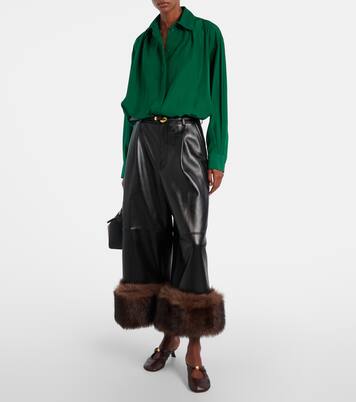 Leather wide-leg pants | Loewe