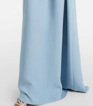 Feather-trimmed silk gown | Valentino