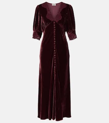 Vestido midi Simone de terciopelo | Rixo