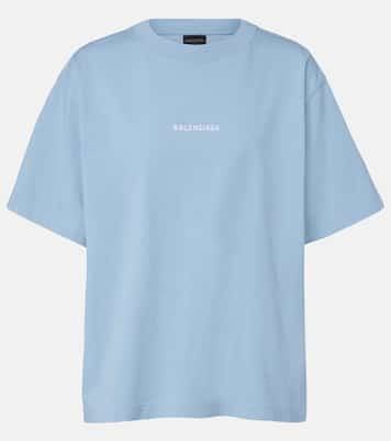 Logo embroidered cotton jersey T-shirt | Balenciaga