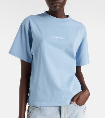 Logo embroidered cotton jersey T-shirt | Balenciaga