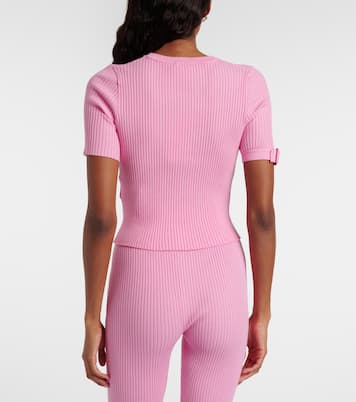 Logo ribbed-knit crop top | Courrèges