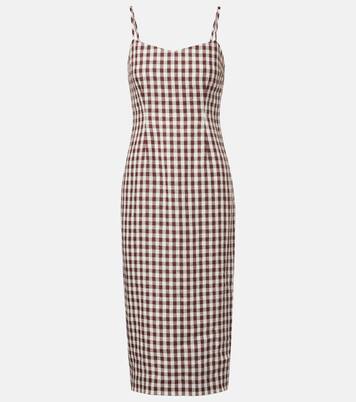 Sadie gingham linen midi dress | Posse