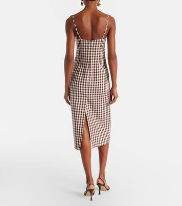 Sadie gingham linen midi dress | Posse