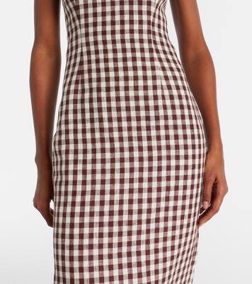 Sadie gingham linen midi dress | Posse