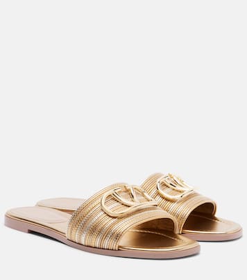 Sandalias VLogo de piel bordadas | Valentino Garavani