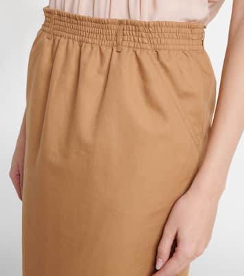 Falda tubo de gabardina de algodón y lino | Chloé