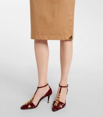 Falda tubo de gabardina de algodón y lino | Chloé