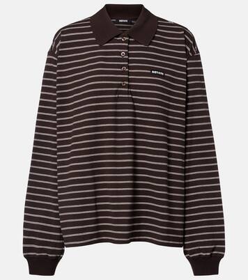 Striped oversized cotton-blend polo shirt | Rotate