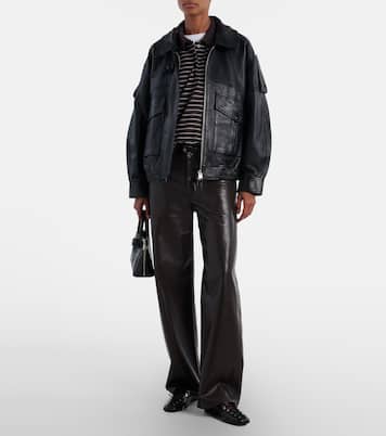 Striped oversized cotton-blend polo shirt | Rotate